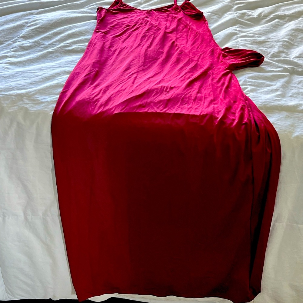 Full length, red dress with pockets